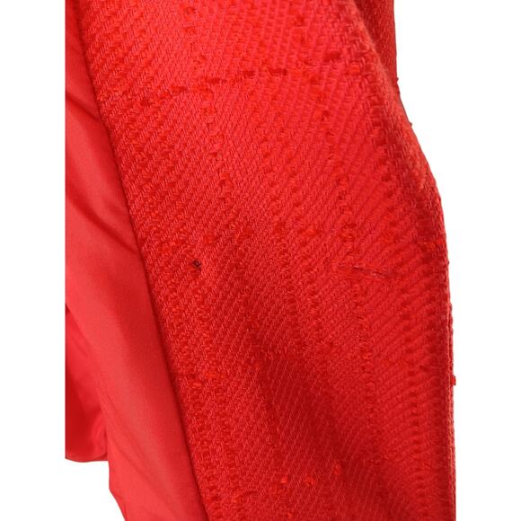 Ann Taylor Red Tweed Blazer Jacket Size 6 Double Breasted Textured Workwear - Picture 10 of 15